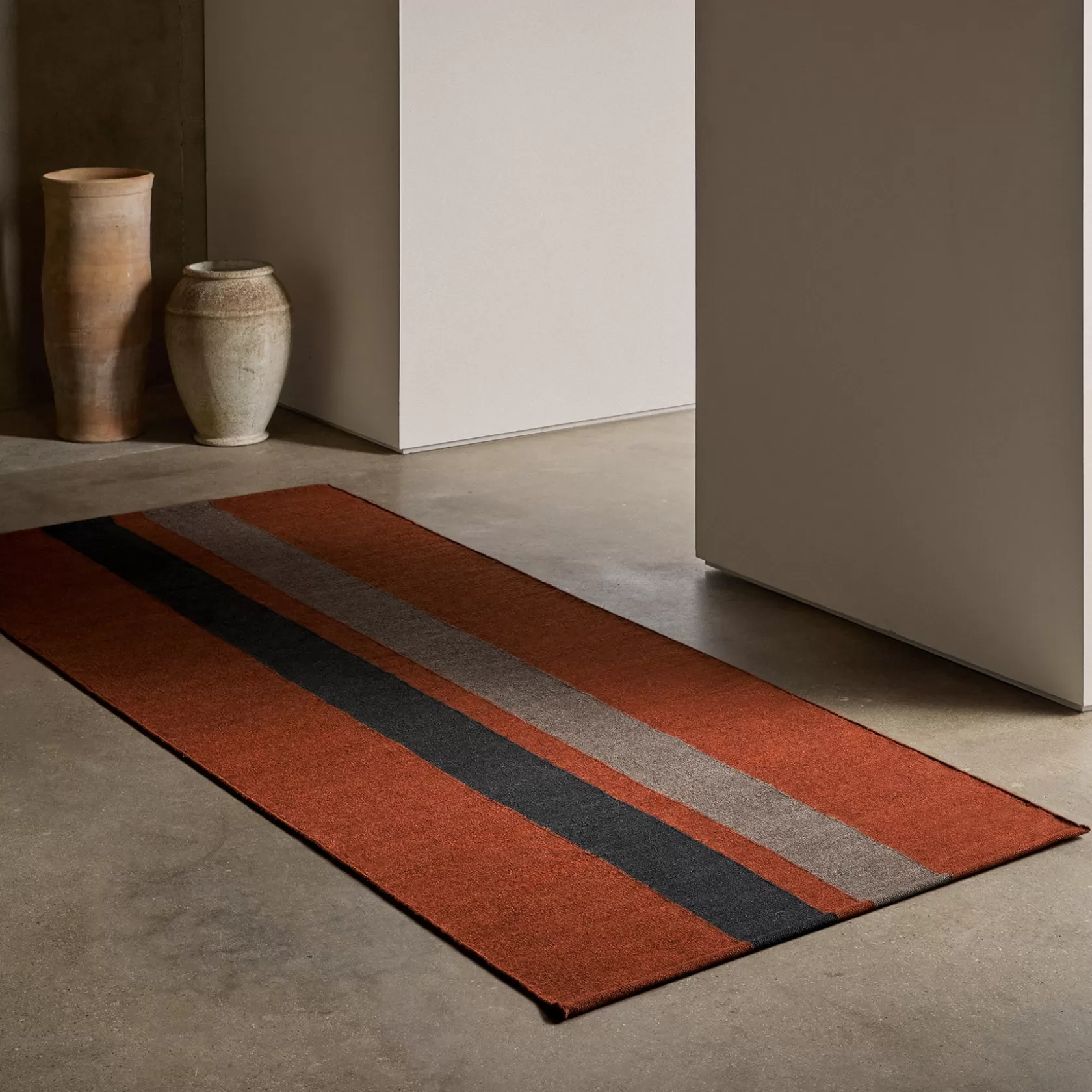 Fashion 3.5Ft X 9Ft Double Stripe Runner Rugs / Runners