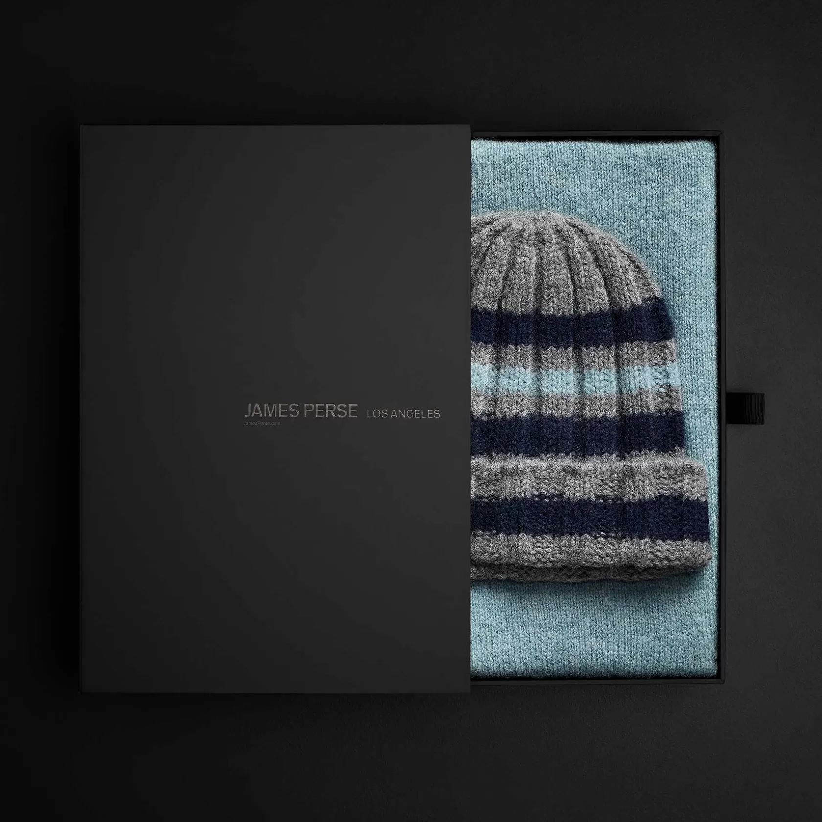 Sale Cashmere Striped Beanie & Scarf Set Men Hats