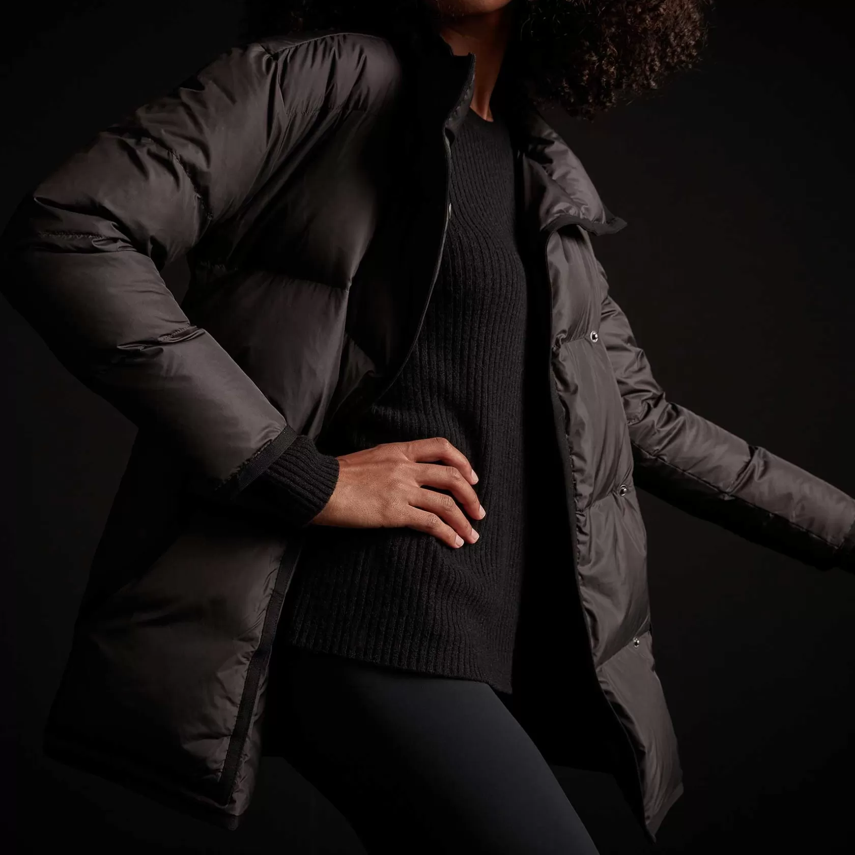 Sale Lightweight Funnel Neck Puffer Coat Women Jackets/Outerwear