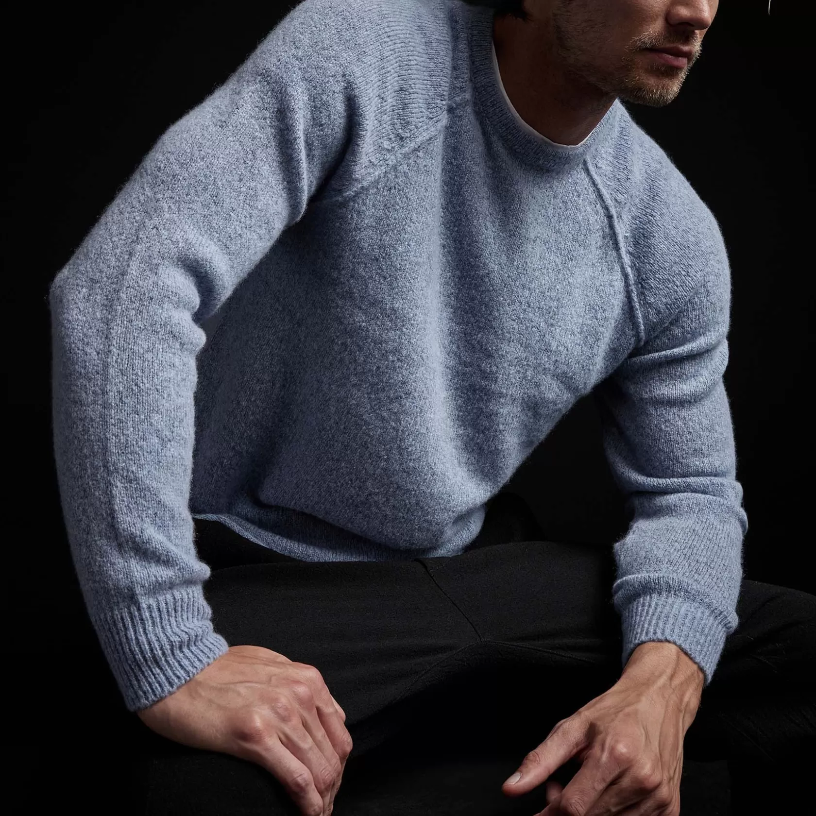 Clearance Mid Gauge Cashmere Sweatshirt Men Sweaters