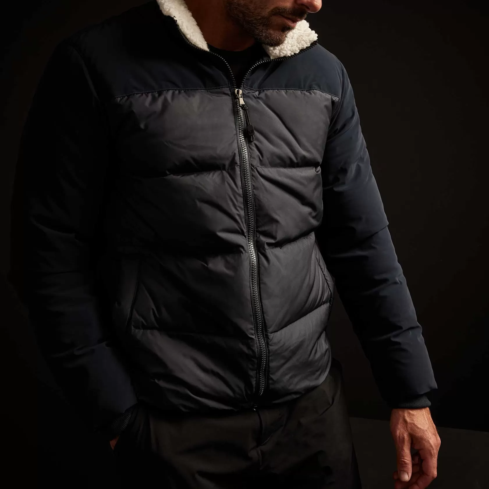 Cheap Mixed Media Down Jacket Men Jackets/Outerwear