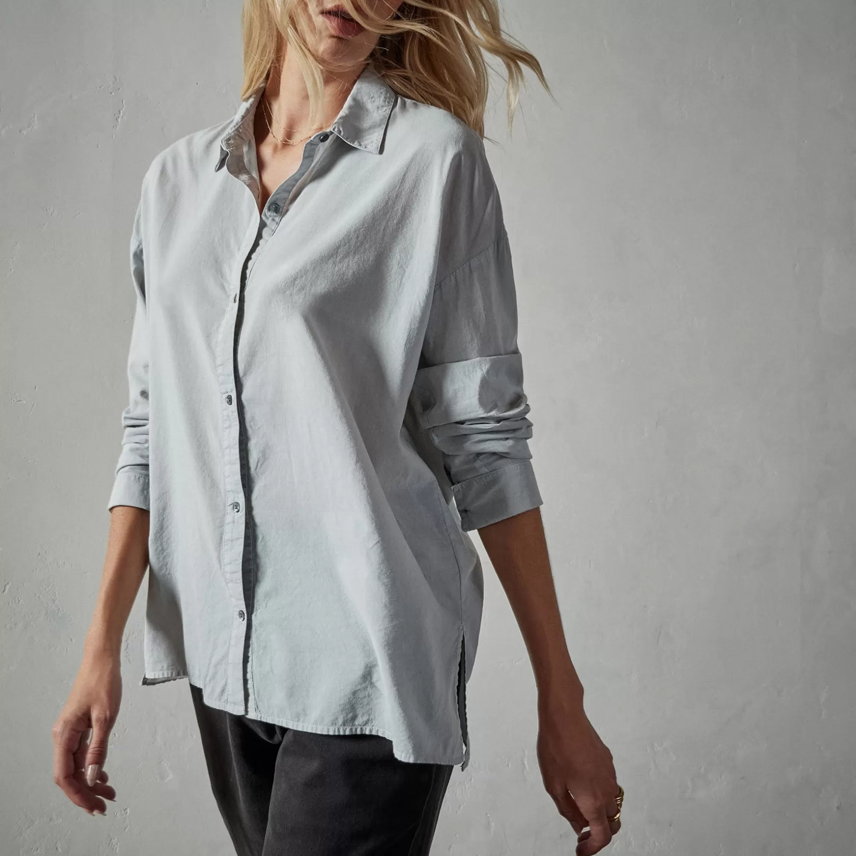 Flash Sale Oversized Button Front Shirt Women Shirting