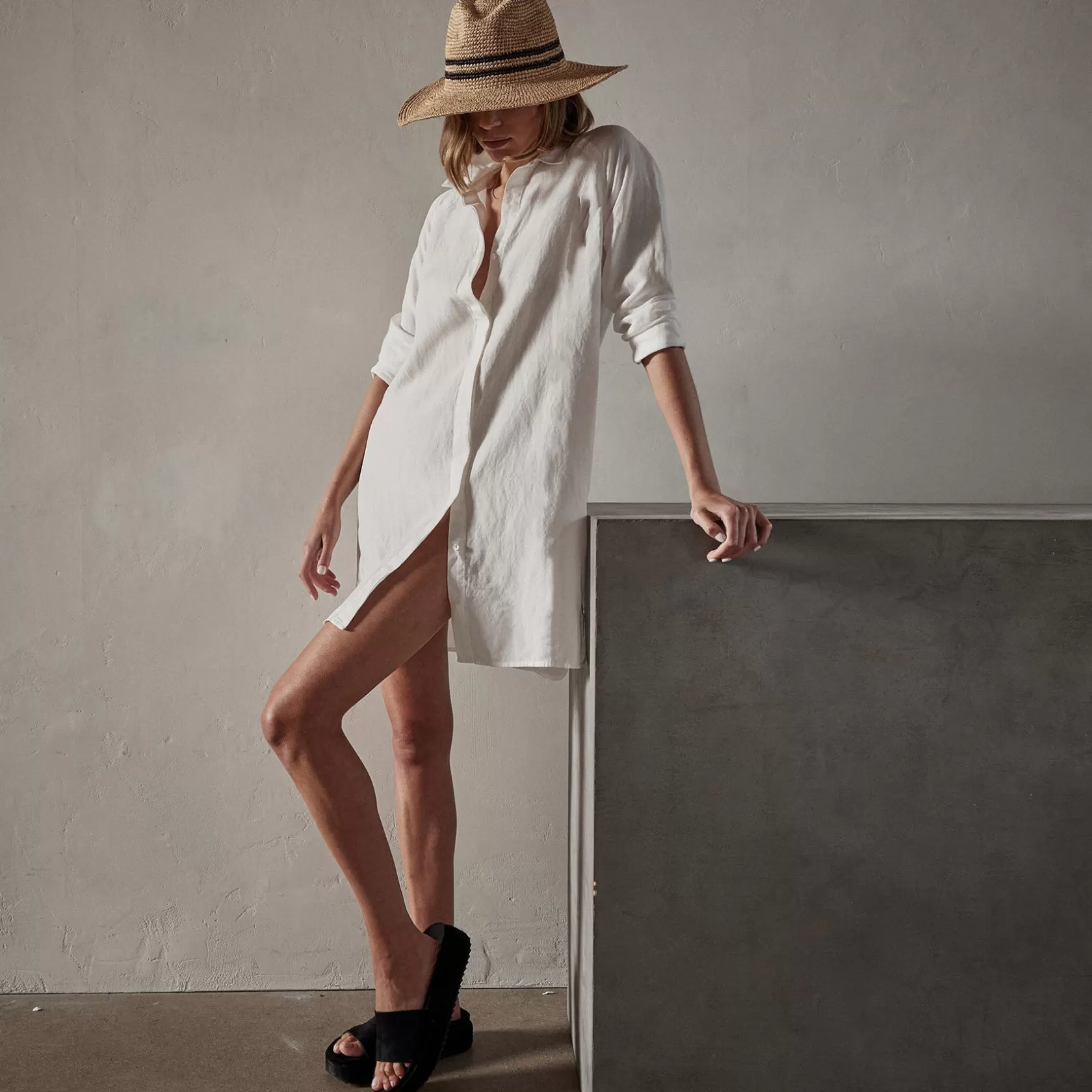 Sale Pacific Linen Shirt Dress Women Dresses/Jumpsuits