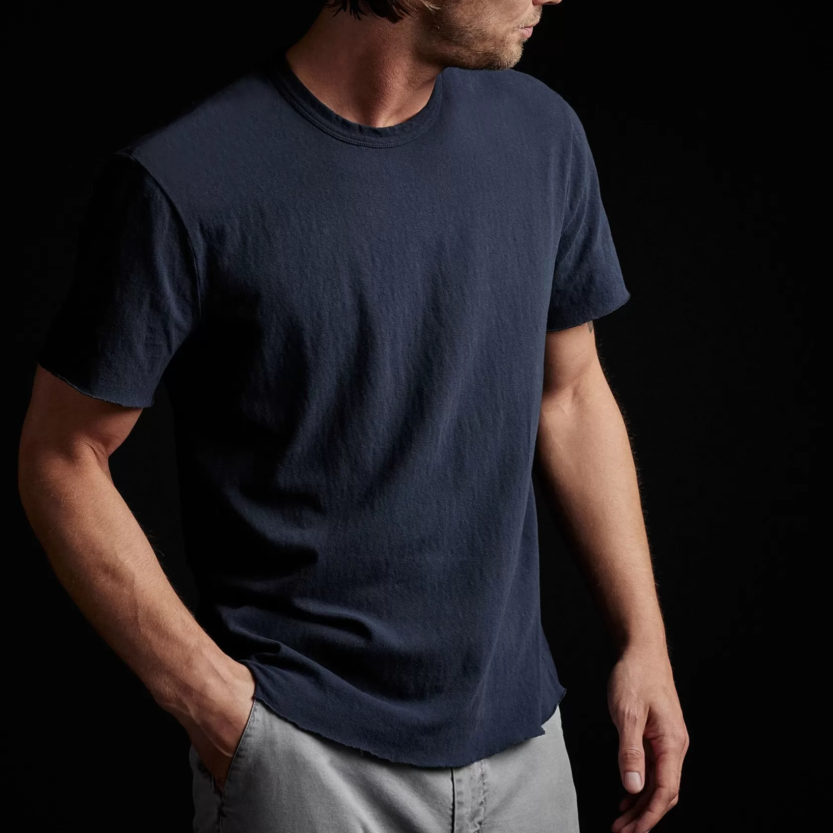 Shop Recycled Brushed Jersey Crew Neck Men T-Shirts