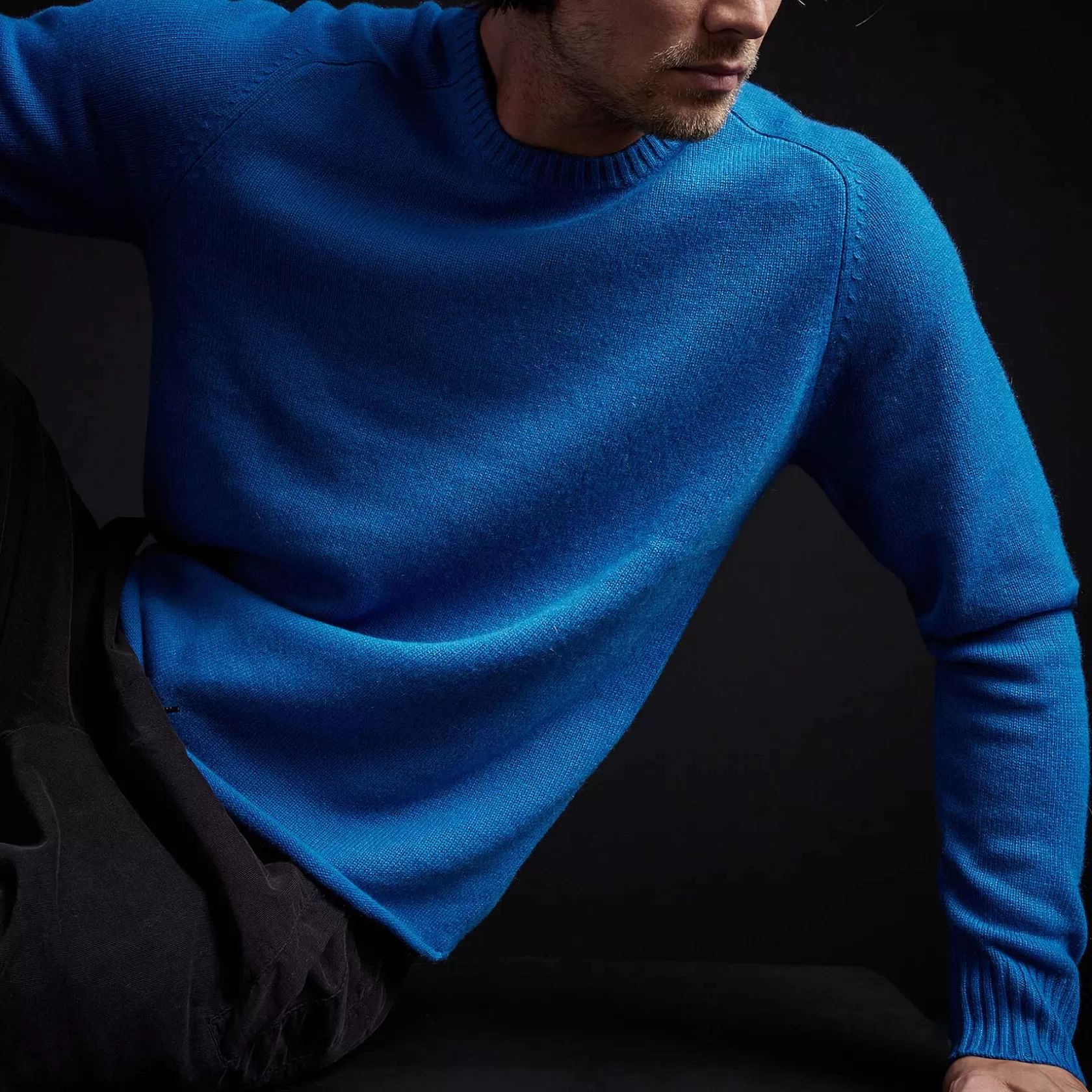 Store Recycled Cashmere Saddle Shoulder Crew Men Sweaters