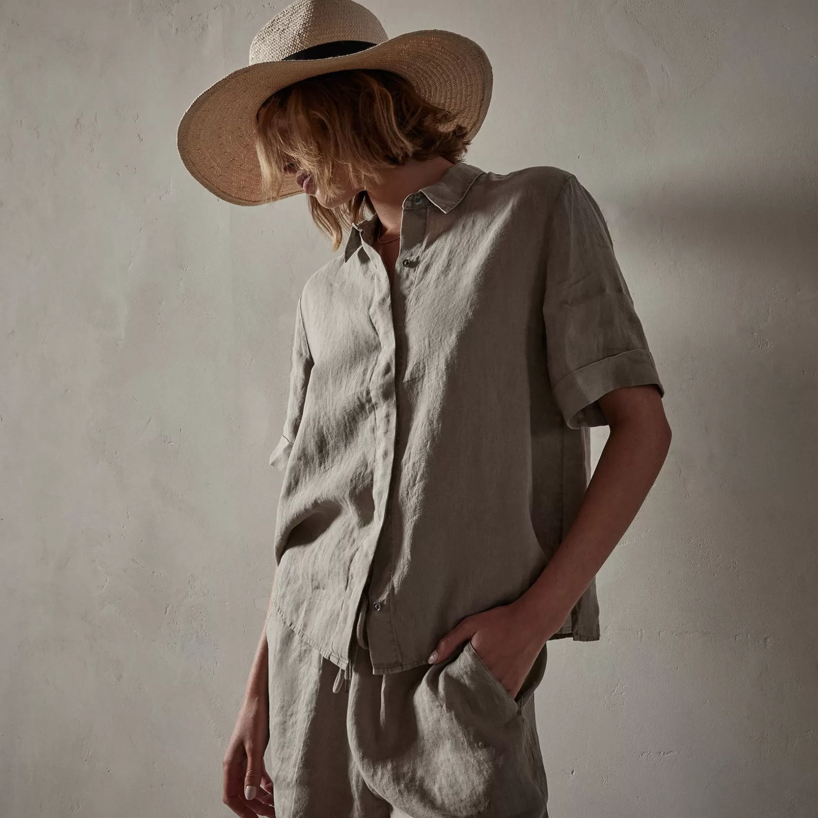 Best Short Sleeve Linen Shirt Women Shirting