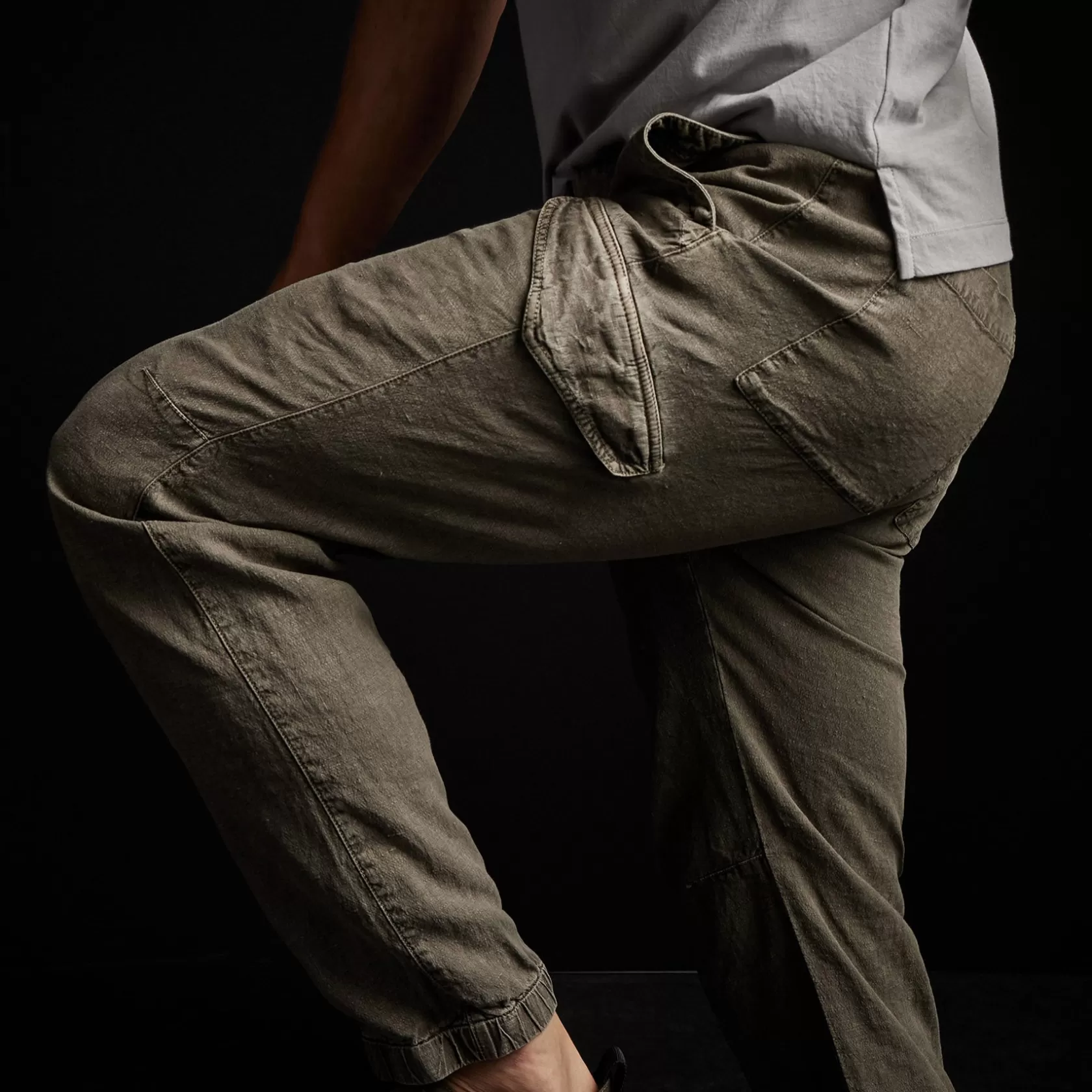 Clearance Slub Linen Cargo Pant Men Pants/Denim