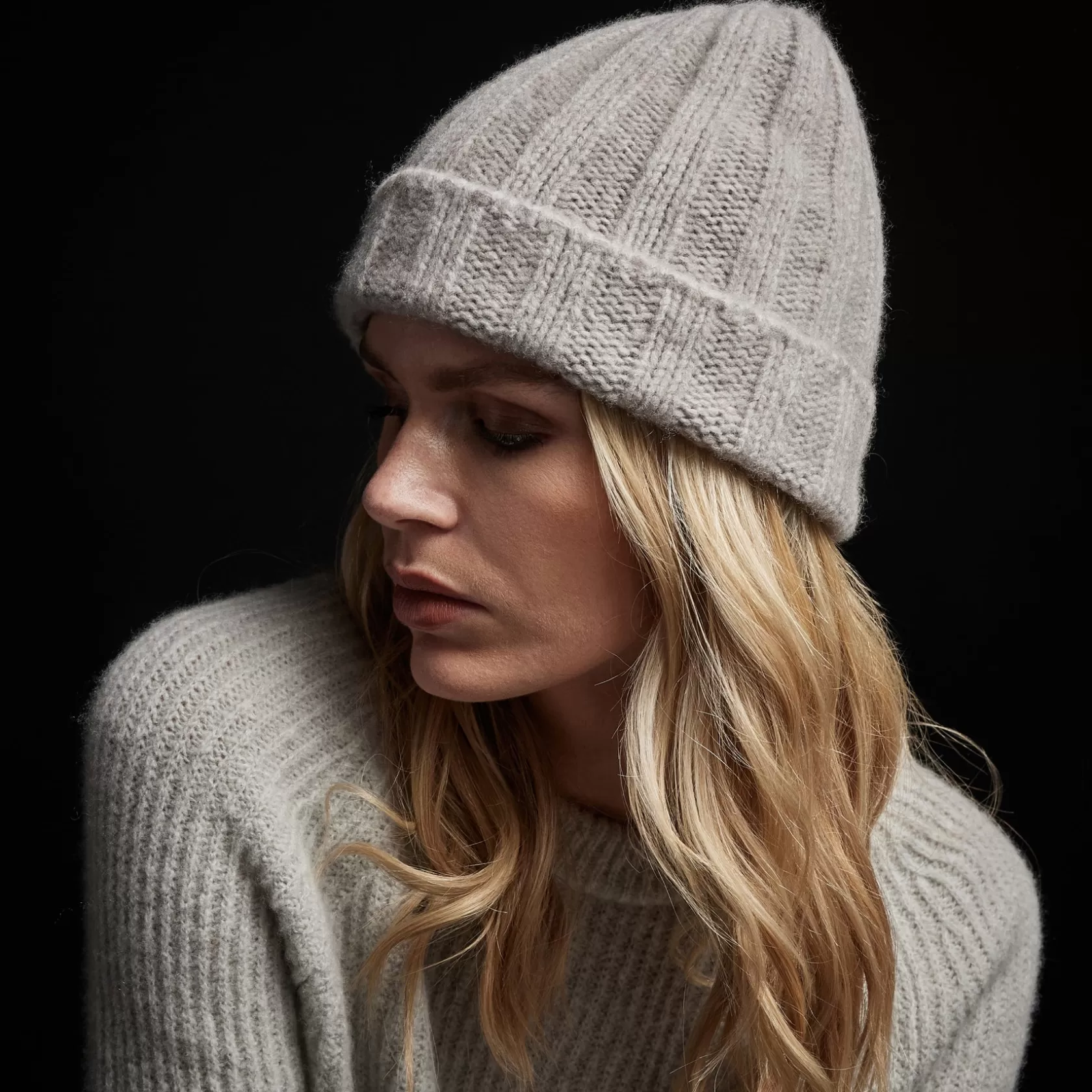 Clearance Textured Cashmere Beanie Women Hats